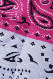 Фиолетовая повседневная верхняя одежда с воротником-стойкой и застежкой-молнией с принтом в стиле пэчворк