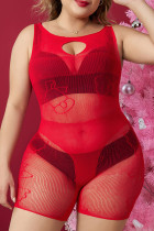 Red Sexy Living Solid urholkat genomskinliga underkläder