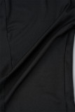 ブルー セクシー カジュアル デイリー パッチワーク シースルー ソリッド カラー スパゲッティ ストラップ スキニー ジャンプスーツ