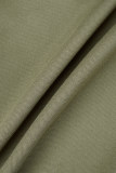 Зеленый Повседневный Однотонный Лоскутное шитье Карман Воротник с капюшоном Длинный рукав Две части