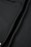Robe fourreau à col Mandarin, tenue de soirée élégante et formelle, noire, perçage à chaud