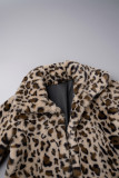 Capispalla con colletto rovesciato con cardigan leopardato casual con stampa leopardata