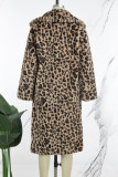 Capispalla con colletto rovesciato con cardigan leopardato casual con stampa leopardata