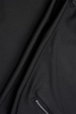 Robe fourreau à col Mandarin, tenue de soirée élégante et formelle, noire, perçage à chaud