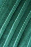 Verde Casual Solido Patchwork Disegna Tasca con cerniera Cerniera Colletto con risvolto Manica lunga Due pezzi