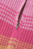 Tinta Verde Street Color Block Tassel Patchwork Zipper Cardigan Collar Outerwear （Tzitzit This Is A live Shot）
