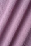 Светло-фиолетовый повседневный однотонный кардиган Брюки с длинным рукавом из двух частей