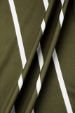 Army Green Street Gestreiftes Patchwork-Rollkragenpullover mit langen Ärmeln, Zweiteiler