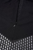 Schwarze sexy Patchwork-Kleider mit heißem Bohren, rückenfrei, Spaghettiträger, Wickelrock (abhängig vom tatsächlichen Objekt)