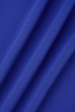 Azul Fiesta Formal Patchwork Lentejuelas Sólidas Patchwork Malla De Lentejuelas Color Sólido Vestido De Noche Sin Tirantes Vestidos