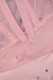 Vestidos rosados ​​atractivos del tirante de espagueti del taladro caliente elegante del partido diario dulce atractivo