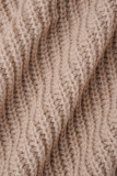 Cárdigan con borlas lisas informal marrón claro abrigo de talla grande