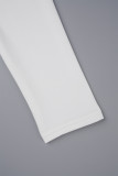 Weiße, sexy, solide, durchsichtige Patchwork-Bleistiftrockkleider mit halbem Rollkragen