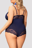 Svart Sexy Living Solid Backless Spaghetti Strap Plus Size