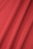 Robe de soirée rouge Sexy, Patchwork, perçage à chaud, transparent, dos nu, col rond, robes de soirée
