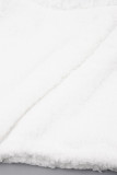 Blanco Casual Patchwork liso Flaco Cintura alta Convencional Faldas de color sólido (con perneras de pantalón)