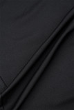 Schwarzer, eleganter, trägerloser Jumpsuit mit fadenförmiger Webkante und Bandage