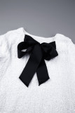 Vestidos retos pretos elegantes de lantejoulas sólidas com decote em O
