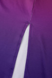 タンジェリンレッドセクシーな段階的な変化包帯くり抜きパッチワークUネックロングドレスドレス