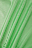 Grön Sexig Gradvis förändring Bandage urholkat Patchwork U-hals långa klänningar