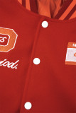 Rote Street-Stickerei-Patchwork-Taschenschnalle mit Mandarinkragen-Oberbekleidung