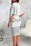 Белые платья с круглым вырезом и принтом в стиле пэчворк с уличным принтом Платья
