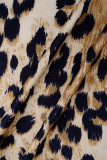 Luipaardprint Casual print Luipaard Basic Skinny Hoge taille Conventionele volledige printrokken