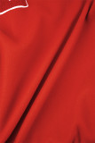 Rote Street-Stickerei-Patchwork-Taschenschnalle mit Mandarinkragen-Oberbekleidung