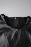 Черные сексуальные повседневные вечерние элегантные однотонные асимметричные платья с разрезом и простым вырезом