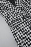 Zwart casual patchwork vest bovenkleding met kraag en kraag
