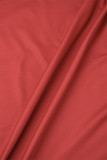 Tops básicos com estampa casual vermelha e branca com decote em O