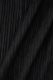 Черный сексуальный однотонный бандаж в стиле пэчворк с круглым вырезом и коротким рукавом из двух частей