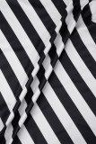 Черный Повседневный Цветных блоков Кисточка Пэчворк Контраст V-образный вырез Длинный рукав Две части