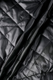 Capispalla casual con colletto con cerniera patchwork solido nero