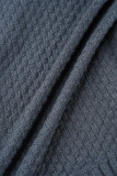 Lichtgrijze casual kleurblok patchwork zakknopen vestkraag bovenkleding