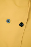 Prendas de abrigo casual bloque de color vendaje retazos hebilla cuello vuelto caqui
