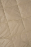 Capispalla con colletto con cerniera patchwork solido casual albicocca