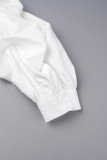 Robes de soirée élégantes noires et blanches, Patchwork contrasté, col Oblique, manches longues