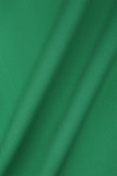 Benda con stampa casual verde con cintura a maniche lunghe in due pezzi
