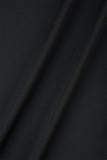 ブラック セクシー ソリッド パッチワーク シースルー バックレス オフショルダー スキニー ジャンプスーツ