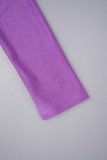 Purple Street - Combinaisons skinny à col en U et patchwork uni