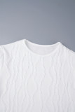 Weiße Street Solid Patchwork O-Ausschnitt lange Kleider
