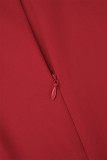 Красное сексуальное повседневное однотонное платье-жилет с открытой спиной на бретельках платья