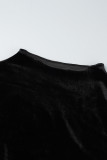 Zwart Casual print Basic Halve coltrui met lange mouwen, twee stukken
