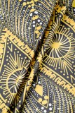 Veelkleurige sexy casual print patchwork O-hals lange jurkjurken