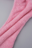 Розовые сексуальные однотонные лоскутные цепочки, обычные однотонные брюки-карандаш с низкой талией