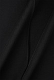 Tute regolari nere casual con patchwork in nappe solide trasparenti con cerniera a caldo con cerniera o collo