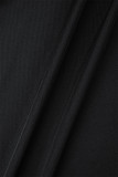 黒のセクシーなパッチワークホット掘削シースルーバックレス斜め襟ラップスカートドレス
