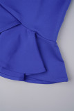 Azul Sexy Casual Sólido Sin Espalda Correa De Espagueti Chaleco Vestido Vestidos