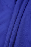 ブルー セクシー カジュアル ソリッド バックレス スパゲッティ ストラップ ベスト ドレス ドレス